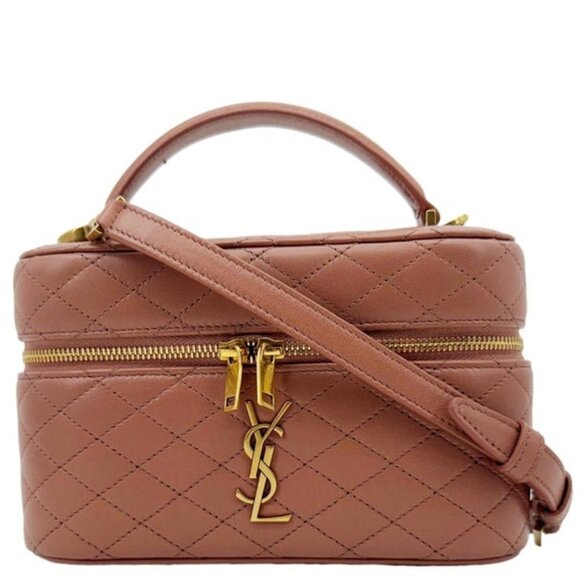 Yves Saint Laurent Handbags - Yves Saint Laurent Gaby Vanity Quilted Leather Crossbody Bag Barely Pink